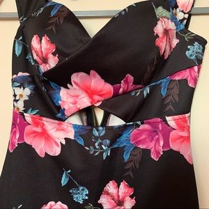 Floral Over the Shoulder Dress by A’GACI
